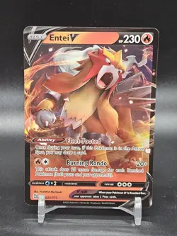 Entei V 022/172 Brilliant Stars Full Art Holo Rare Pokemon Card NM - Image 1