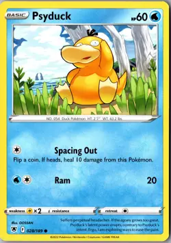Psyduck 028/189 Common SWSH10: Astral Radiance LP Pokemon Card - Image 1