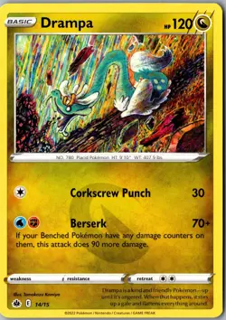 Drampa 14/15 Promo McDonald's Promos 2022 LP Pokemon Card - Image 1