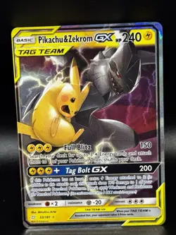 Pokemon Pikachu & Zekrom GX TAG TEAM Ultra Rare Holo 33/181 Team Up Card NM - Image 1