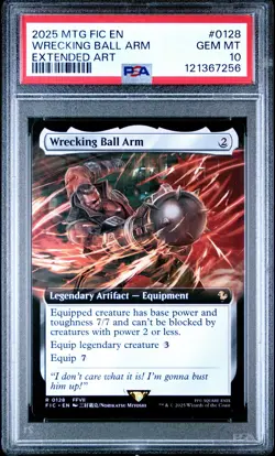 2025 MTG FINAL FANTASY COMMANDER EXTENDED ART #0128 WRECKING BALL ARM PSA 10 - Image 1