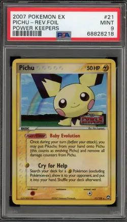 Pokemon Pichu EX Power Keepers Reverse Holo Rare #21 PSA 9 Mint - Image 1