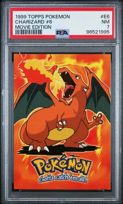 TOPPS 1999 CHARIZARD POKEMON THE MOVIE EDT #E6 PSA 7 - Image 1