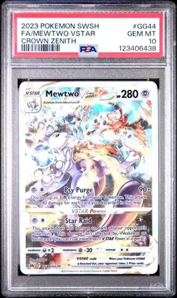 PSA 10 MEWTWO VSTAR GG44 CROWN ZENITH SWORD & SHIELD POKEMON GEM MINT - Image 1