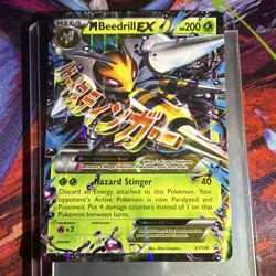 Pokemon TCG M Beedrill EX XY158 Full Art Holo Black Star Promo 200 HP - Image 1