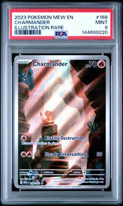 2023 Pokemon MEW EN 151 Charmander Illustration Rare #168 PSA 9 MINT - Image 1