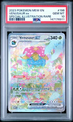 2023 Pokemon MEW EN 151 Venusaur EX Special Illustration Rare #198 PSA 10 GEM MT - Image 1