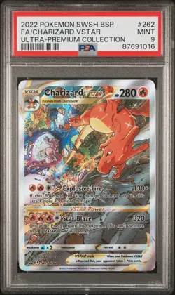 POKEMON 2022 FA/CHARIZARD VSTAR U-PC SWSH BLACK STAR PROMO #262 PSA 9 - Image 1