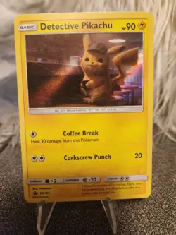 Pokemon Card TCG Detective Pikachu Detective Pikachu SM190 Promo Holo Near Mint - Image 1