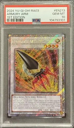 2024 PSA 10 YUGIOH RA03 PLATINUM SECRET RARE ARMORY ARM 💫 - Image 1