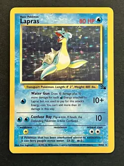 Lapras 10/62 1999 Fossil Holo Rare NM Vintage Pokemon TCG - Image 1
