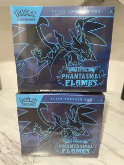Pokemon Mega Evolutions Phantasmal Flames Elite Trainer Box ETB Sealed LOT OF 2 - Image 1