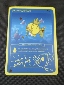 Shiny Blub (Magikarp) 90/90 - Set Hit Holo - Pokedoodles Set 1 Fan Art- Pokemon - Image 1