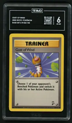 Pokemon 2000 WOTC Gust of Wind 120/130 Base Set 2 TAG 6 - Image 1