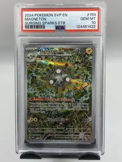 2024 Pokemon SVP EN MAGNETON Surging Sparks ETB #159 GEM MT 10 - Image 1