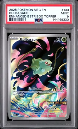 2025 POKEMON MEG EN-MEGA EVOLUTION ENHANCED BOOSTER BOX TOPPER BULBASAUR PSA 9 - Image 1