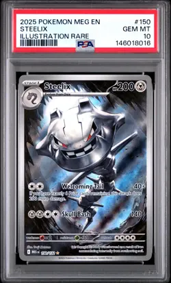 2025 POKEMON MEG EN-MEGA EVOLUTION ILLUSTRATION RARE #150 STEELIX PSA 10 - Image 1