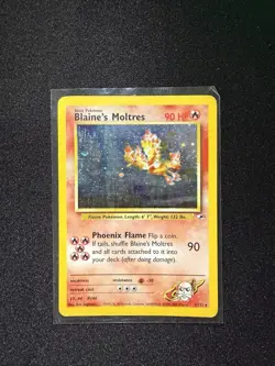 2000 POKEMON BLAINE'S MOLTRES GYM HEROES HOLO RARE #1/132 ENGLISH VINTAGE - Image 1