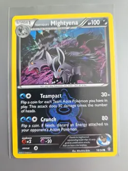 Team Aqua's Mightyena 18/34 Double Crisis LP/NM POKEMON Regular Common - Image 1