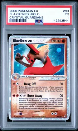 2006 POKEMON EX CRYSTAL GUARDIANS #90 BLAZIKEN EX-HOLO PSA 1 - Image 1