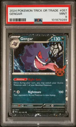 2024 POKEMON TRICK OR TRADE #057 GENGAR PSA 9 - Image 1