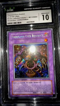 Thousand Eyes Restrict - MC1-EN004 - CGC 10 - Holo Bleeding - Yu-Gi-Oh! - Image 3