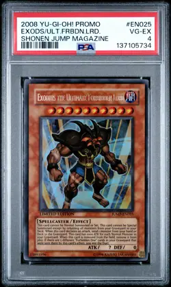 2008 YU-GI-OH! PROMO SHONEN EXODIUS THE ULTIMATE FORBIDDEN LORD PSA 4 - Image 1