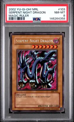 2002 YU-GI-OH! MRL-MAGIC RULER #103 SERPENT NIGHT DRAGON PSA 8 - Image 1