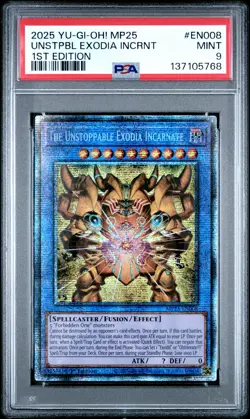 2025 YU-GI-OH! MP25-MEGA-PACK TIN 1ST EDT THE UNSTOPPABLE EXODIA INCARNATE PSA 9 - Image 1