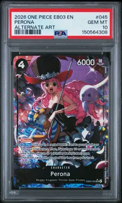 2026 ONE PIECE EB03-ONE PIECE HEROINES EDITION ALT ART #045 PERONA PSA 10 - Image 1