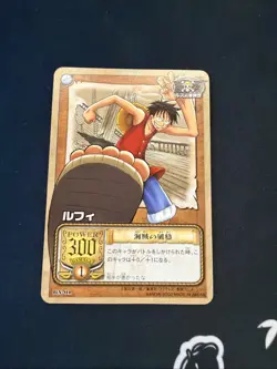 One Piece Cardgame Carddass Promo Card with Mount BN-01 Luffy Bandai 2002 Japan - Image 2