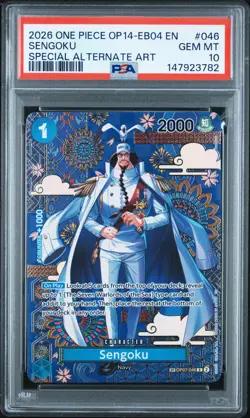 2026 ONE PIECE THE AZURE SEA'S SEVEN SPECIAL ALT ART #046 SENGOKU PSA 10 - Image 1