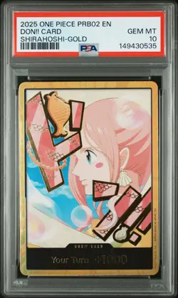 2025 ONE PIECE PRB02 SHIRAHOSHI-GOLD DON!! CARD PSA 10 - Image 1