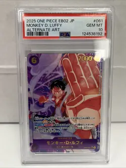 PSA 10 GEM MINT Japanese One Piece 2025 Monkey D. Luffy EB02-061 Alt Art - Image 1