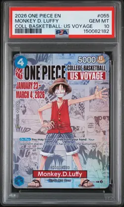 2026 ONE PIECE PROMOS COLLEGE BASKETBALL : US VOYAGE MONKEY D. LUFFY PSA 10 - Image 1