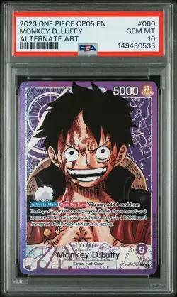 2023 ONE PIECE OP05-AWAKENING OF THE NEW ERA ALT ART #060 MONKEY D. LUFFY PSA 10 - Image 1