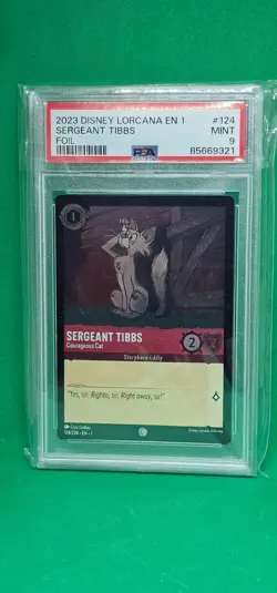 2023 Disney Lorcana En 1 Foil Sergeant Tibbs #124 PSA 9 MINT - Image 1