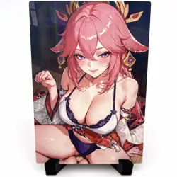 Genshin Impact Yae Miko Sexy Anime Waifu Girl Lewd Goddess Story Holo Art Card - Image 1