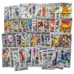 Pokemon TCG Textured Metallic Foil Cards Gold/Silver 3Pcs Vmax GMAX V EX Lot - Image 3