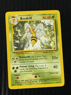Beedrill 17/102 Rare 1999 Base Set Unlimited WOTC Pokemon Card Non Holo - Image 1