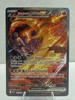 TCG Team Rockets Moltres EX Destined Rivals Card 229/182 SIR Pokemon NM - Image 1