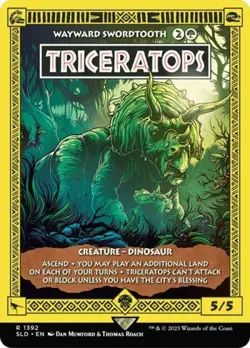 Triceratops - Wayward Swordtooth - Near Mint MTG Secret Lair - Image 1