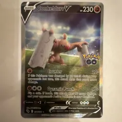 Pokemon Conkeldurr V 074/078 GO Ultra Rare Full Art Holo English Card - Image 1