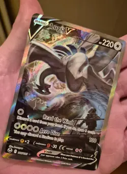 Pokemon Lugia V Holo 220 HP Basic Card 186/195 English TCG Dragon Type - Image 1