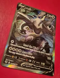 Pokemon Lugia V Holo 220 HP Basic Card 186/195 English TCG Dragon Type - Image 2