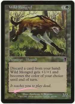 MTG Wild Mongrel FOIL Onslaught Common LP - Image 1