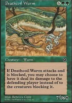 MTG Deathcoil Wurm, Portal Second Age, Heavily Played, English - Image 1