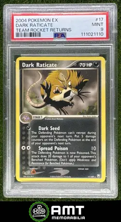 Dark Raticate PSA 9 2004 Pokemon EX Team Rocket Returns #17/109 1110 Rare - Image 1