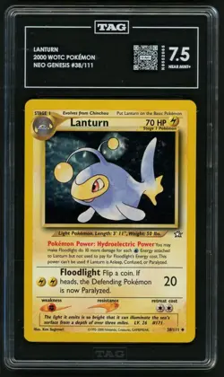 Pokemon 2000 WOTC Lanturn Neo Genesis 28/111 TAG 7.5 - Image 1