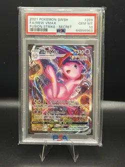2021 POKEMON SWORD & SHIELD FUSION STRIKE SECRET #269 FULL ART/MEW VMAX PSA 10 - Image 1